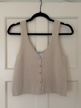 Old Navy Beige Knit Button Cardigan Tank